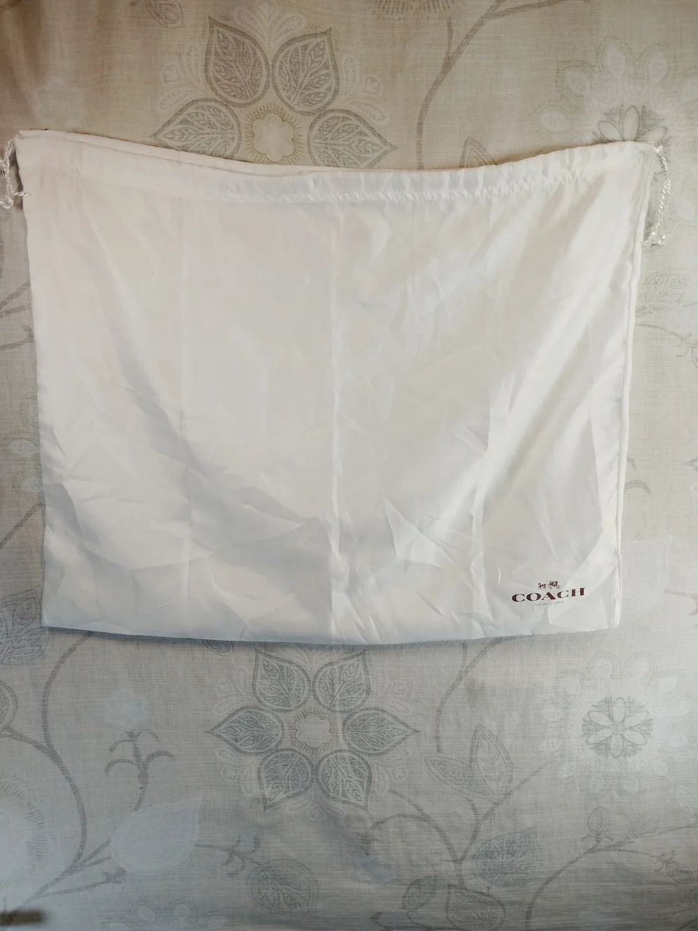 Coach Large White Drawstring Dust Bag